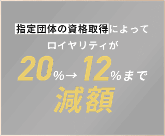 ロイヤリティ減額制度イメージ1